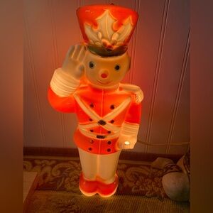 HTF Vintage Poloron Toy Soldiers Blow Mold 13" with Original Cord Missing Cane